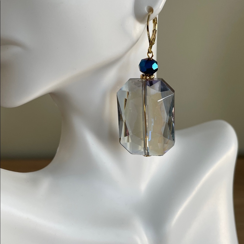 HAND CRAFTED BLUE CRYSTAL EARRINGS
Oversized Statement Occasion Artisan Prom - Picture 3 of 12